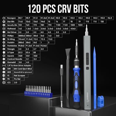 Міні-шуруповерт STREBITO, 144 шт. Прецизійний набір інструментів для ремонту електроніки (PC, Laptop, Телефон, Дрон)
