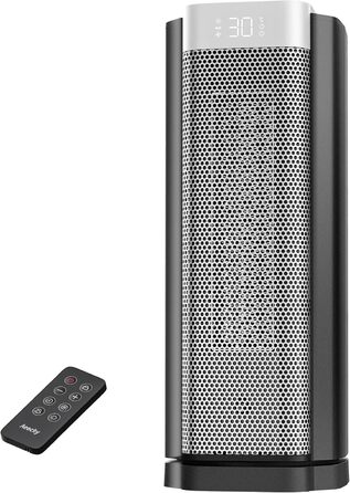 Електричний обігрівач AEOCKY 3 покоління з AI-термостатом, 1800 Вт, PTC, для дому, з пультом, 70° осциляція, тихий, безпечний, портативний, для офісу, спальні, кімнати