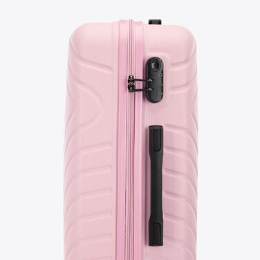 Набір валіз WITTCHEN Cube Line (S+M+L) з ABS, геометричним тисненням, 4 колесами, телескопічною ручкою та комбінаційним замком. Рожевий колір, 3 шт.