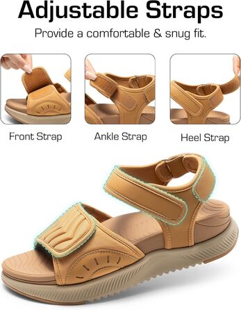 Сандалі жіночі Dream Pairs Trekkingsandalen - спортивні, дихаючі, для піших прогулянок, розмір 41.5 EU, коричневі