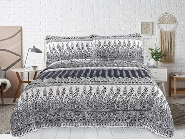 Літній комплект постільної білизни Marina Decoration з покривалом та двома наволочками, візерунок «Квіткові гілки», розмір King