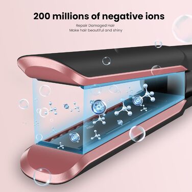 Фен-випрямляч 2-в-1 для тонкого та нормального волосся, 1300W, Ion Technology, 4 температурні режими (90°C-160°C), з функцією самоочищення (Чорний)