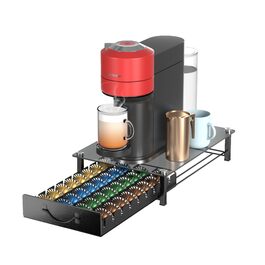 Металева капсулотримач для 50 кавових капсул Nespresso Vertuo та Dolce Gusto, сірий. Диспенсер для капсул VertuoLine з антиковзкими ніжками