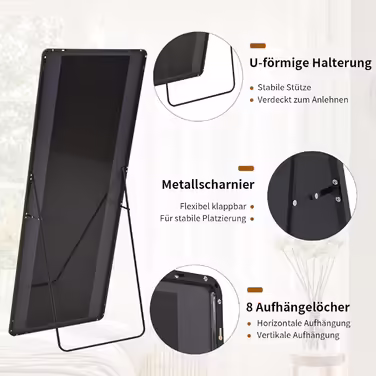 Koonmi Rounded Corner Full-Length Standing Mirror