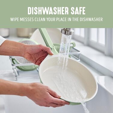 Набір посуду GreenLife 8 предметів з керамічного покриття, індукційний, нетоксичний, без PFAS, каструлі та сковороди, придатний для миття в посудомийній машині, середній, салатовий зелений