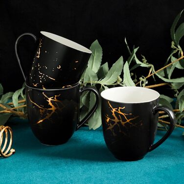 Набір посуду Stone Lain Tafelservice з порцеляни, 16 предметів (4 персони), чорний/золотий