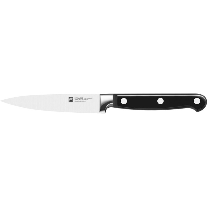Набір ножів ZWILLING Professional S 8 предметів з дерев'яним блоком, Ніж, Точилка, Ножиці, Нержавіюча сталь, Ручки з нержавіючої сталі з заклепками, Чорний, Зроблено в Німеччині