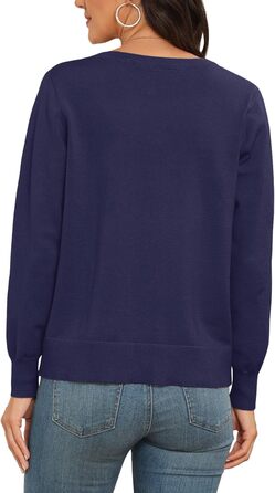 Кардиган PrinStory з в'язаного полотна з круглою горловиною, колір морської хвилі (XL)