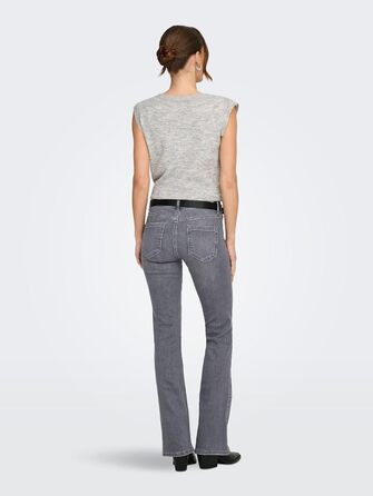 Джинси жіночі клеш ONLBLUSH сірі, середньої посадки, деним