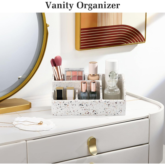 Тримач для зубних щіток Luxspire з 5 відділеннями, електричний, для сім'ї, велика місткість, органайзер для зубних щіток та макіяжу