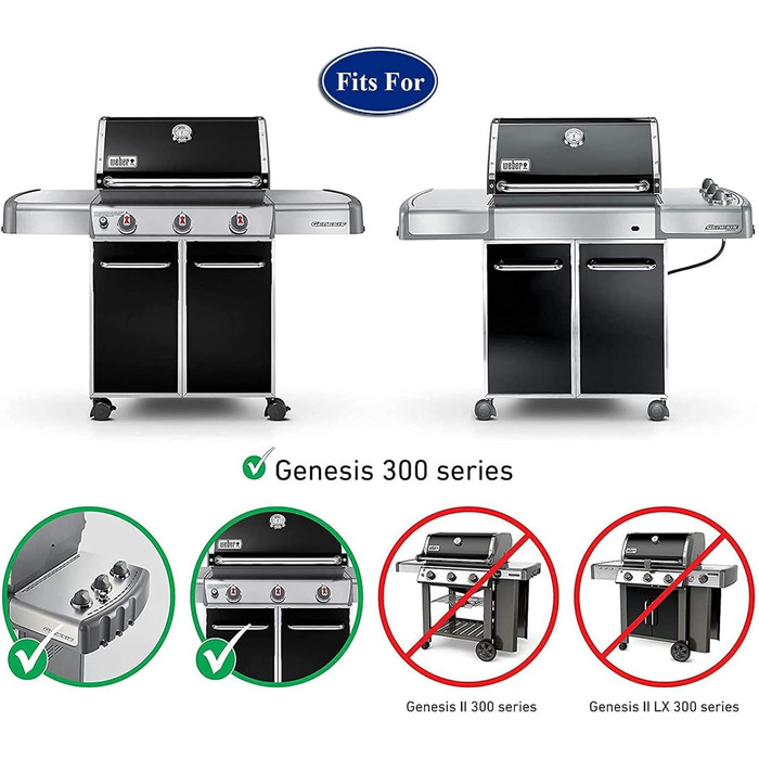 Решітка для гриля Weber Genesis E-310/320/330, S-310/320/330 (2007-2016) GFTIME, не підходить для Genesis II/LX, 2 шт.