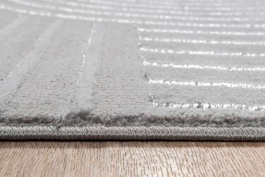 Carpet Knight Eleganter, High-Quality Living Room Rug, Soft Short Pile, 3D Effect, Shiny Design Elements, High-Low Structure, Beige Diamond Pattern, 80 x 150 cm