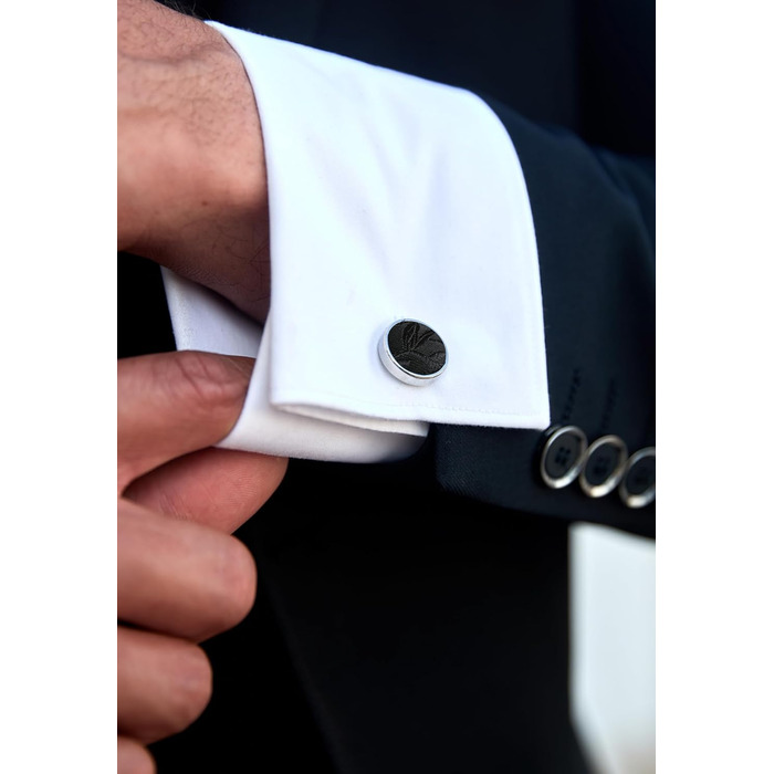 HISDERN Набір краватки з візерунком пава, нагрудної хустки та запонок для чоловіків, з гачком, регульована, вже зав'язана, для весілля, свят, Різдва, Хелловіна (A10-чорний)