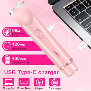 Електричний жіночий стайлер 2-в-1: для обличчя, тіла та бікіні. Вологозахисний, акумуляторний.