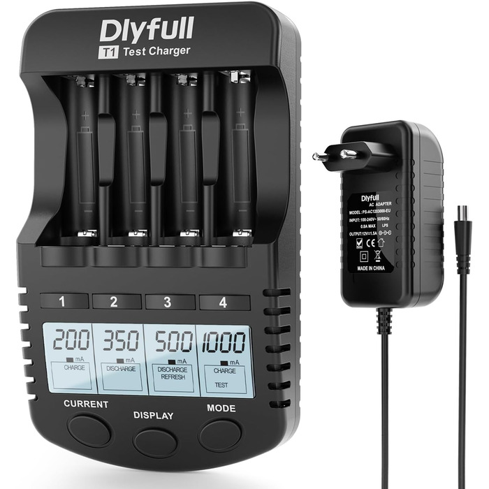 Зарядний пристрій Dlyfull для акумуляторів AA AAA: швидка зарядка, відновлення, розрядка, сумісний з NI-MH, NI-CD