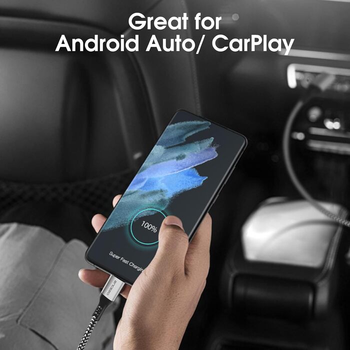 Кабель USB-C на USB 3.1 Gen2, 0.5м, швидка зарядка 3A/60W, 10Gbps, сумісний з iPhone 15, Galaxy S24, Redmi, Pixel 8, PS5 SSD