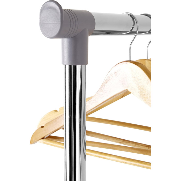Premier Housewares Clothes Rail with Wheels, Chrome, Plastic, Grey, 43x80x152