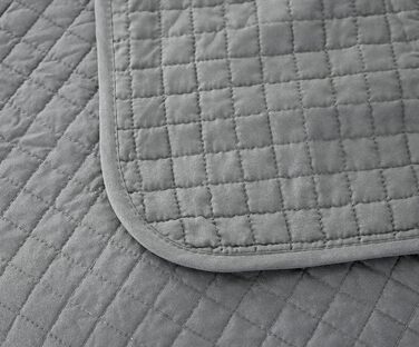 Покривало на ліжко WOLTU з ефектом декілька кольорів, 220x240 см, сірий, двостороннє, стегане