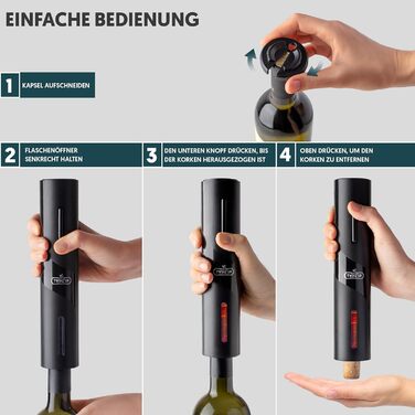 Електричний відкривачка для вина 6-в-1 з USB-кабелем: відкривачка, різак, виливач, вакуумний насос, закривач. Ідеально для любителів вина