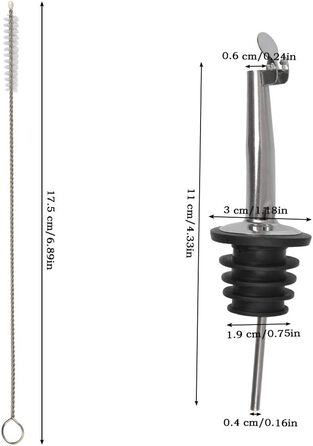 Набір з 4 винних наливників + пензлик, з нержавіючої сталі