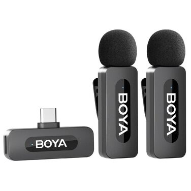 Мікрофон Boya BY-V10 USB-C: Бездротовий міні-петличний мікрофон з шумозаглушенням для Android, смартфонів, ноутбуків, YouTube, подкастів, Facebook, Vlogging