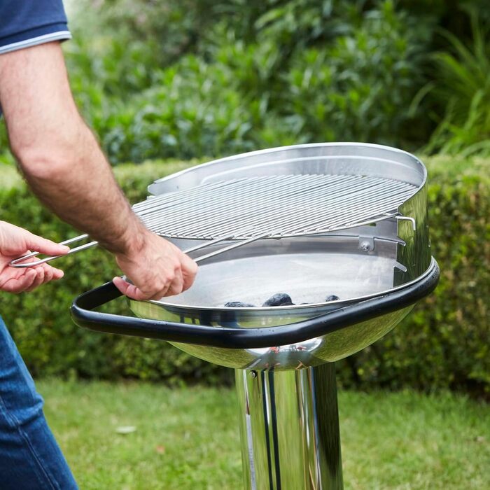 Кругла решітка barbecook 50 см з ручками для вугільного гриля, нержавіюча сталь, легко миється, аксесуар для барбекю