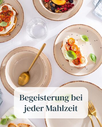 Набір посуду Steingut (36 предметів) для 12 осіб, Rustic стиль, Pure Living, бежевий колір