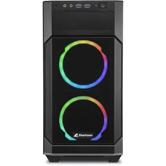 Корпус для ПК Sharkoon V1000 RGB Micro Tower, Micro-ATX, чорний