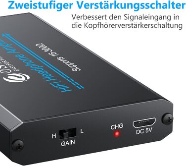 Портативний підсилювач навушників eSynic HiFi, 16-300 Ом, для MP3/MP4, телефону, ноутбука, планшета, з акумулятором