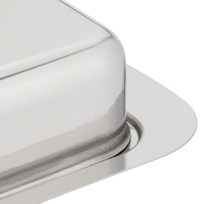 Relaxdays Stainless Steel Butter Dish with Lid