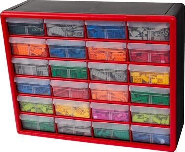 Akro-Mils 10124 Plastic Parts Storage Box with 24 Drawers, 20