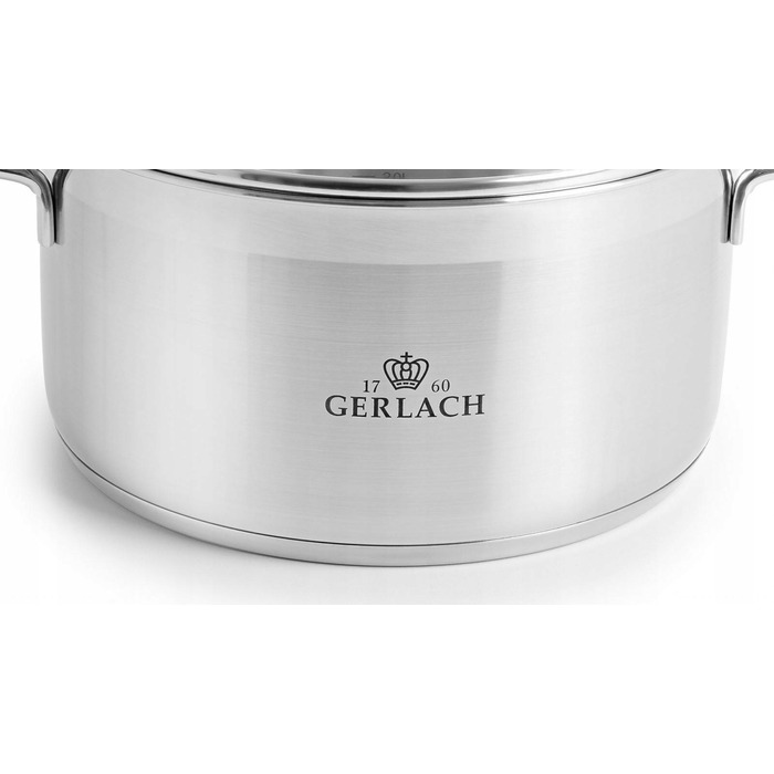 Каструля зі скляною кришкою Gerlach BRAVA, сталь, 16 см, 1,5 л