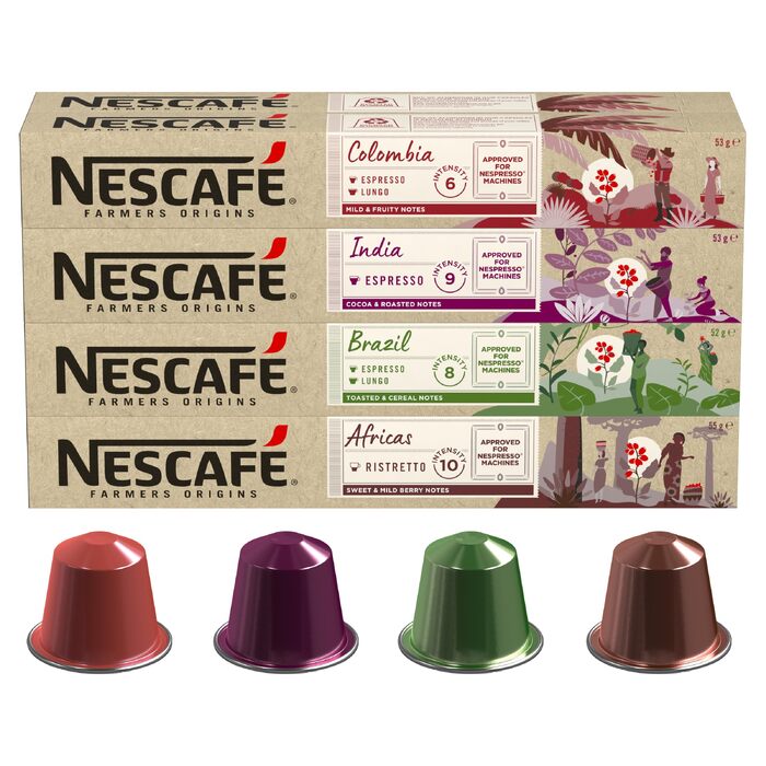 Набір кавових капсул NESCAFÉ Farmers Origins для машин Nespresso, 4 смаки, 60 капсул