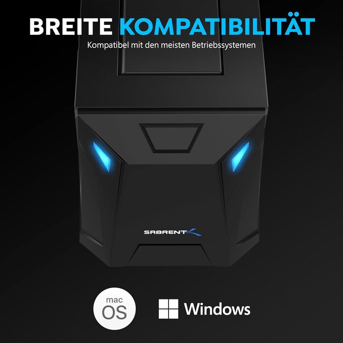 SABRENT Док-станція для жорстких дисків 2 Bay USB-C - SATA SSD/HDD 2.5/3.5 дюймів 5Gbps з функцією клонування
