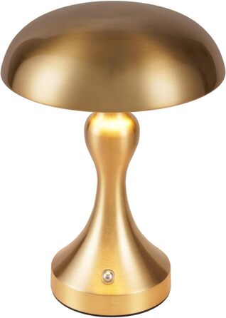 Бездротова настільна лампа з LED-підсвічуванням - торшер на акумуляторі, сенсорне керування, регулювання яскравості, вінтажний дизайн, USB-зарядка, нічник для спальні/вітальні, золото/бронза