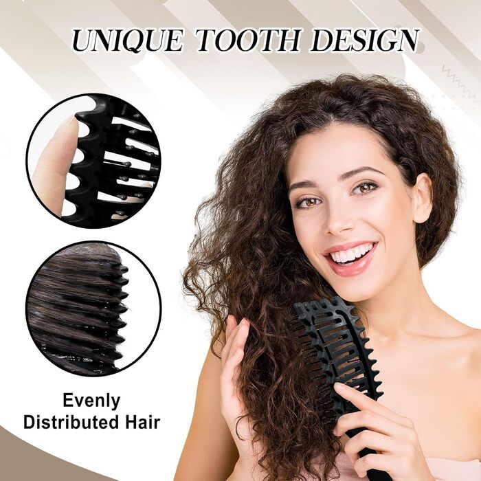 Щітка для кучерявого волосся: формування та визначення кучерів. Чорний колір