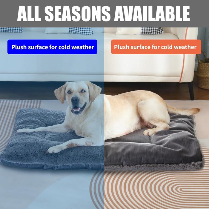 Килимок для собак Petschat, лежанка для собак, матрац для маленьких собак, подушка для котів, м'який килимок для собак з водовідштовхувальним дном для дому та вулиці (104 x 71 x 4 см, темно-сірий)