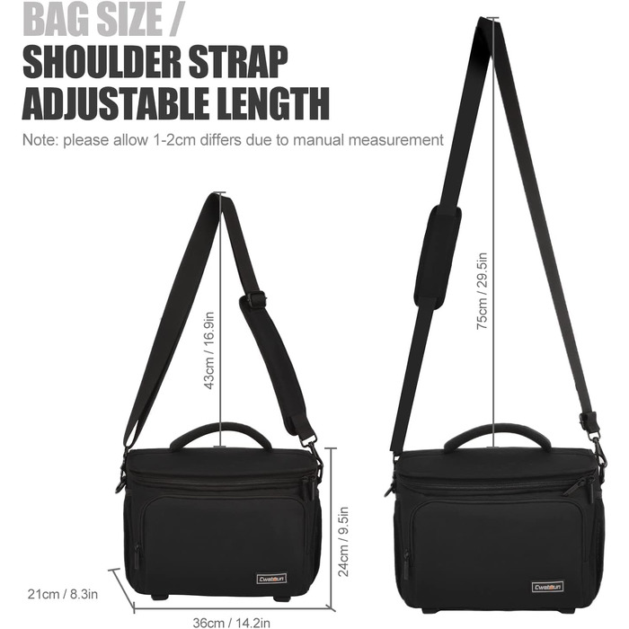 Захисний футляр для дзеркальної камери Cwatcun, вологостійкий, для Canon, Nikon, Sony, Fuji, DLR/LR, чорний, XL