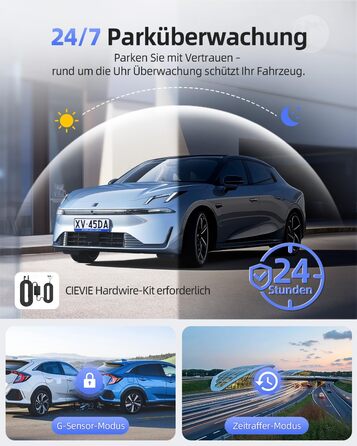 CIEVIE Автомобільна відеореєстратор 4K з GPS, WiFi, Dual, IPS 1.5″, 64GB SD, 170° та G-Sensor, WDR, Нічне бачення, Loop-запис, підтримка до 256GB