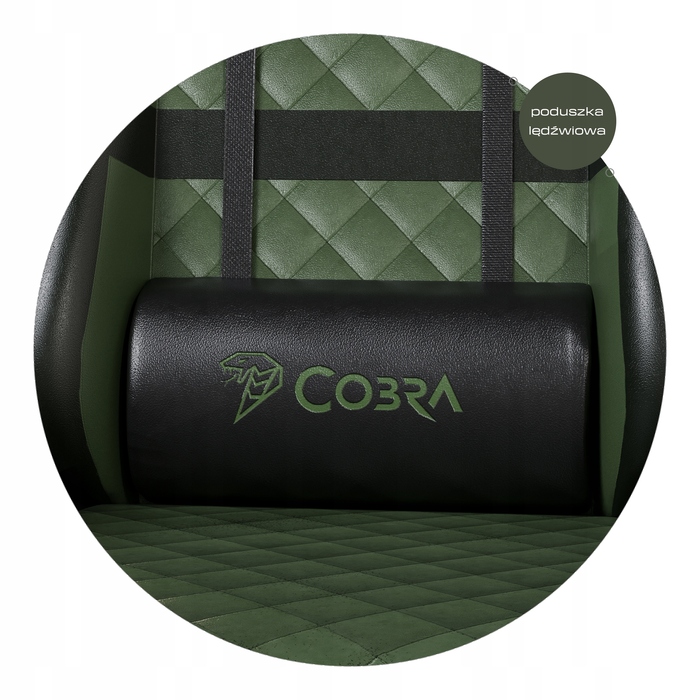 Ігрове крісло Cobra Draco CRF194 Green, штучна шкіра