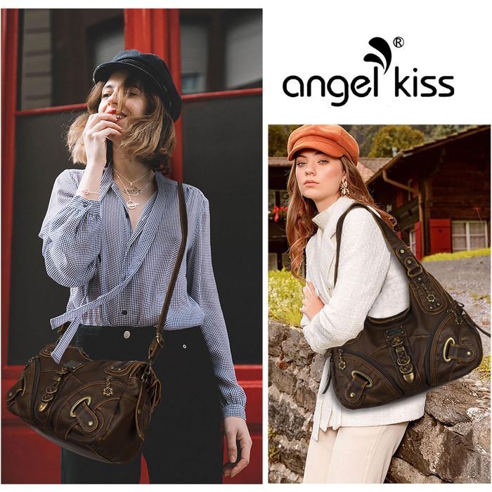 Сумка жіноча Angelkiss Hobo велика, повсякденна, через плече, коричнева (801brown)