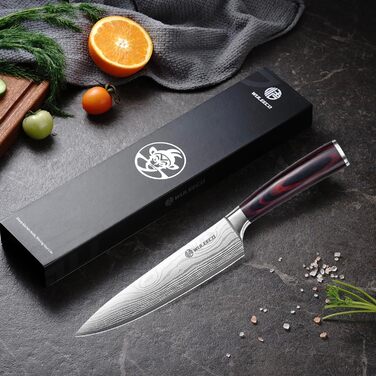 Японський ніж Nakiri 18 см, професійний кухонний ніж для м'яса та овочів, нержавіюча сталь, ручка Pakkaholz
