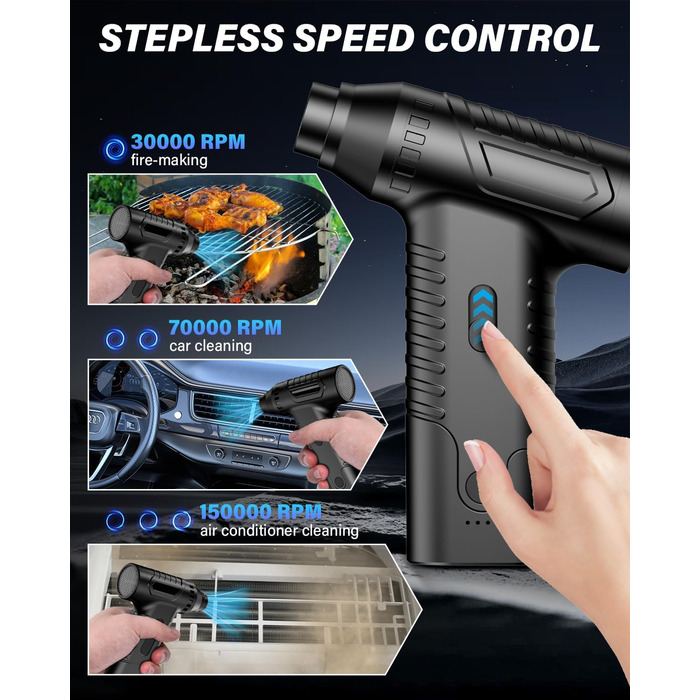 Електричний пилодув AK-01 з акумулятором 4000mAh: для чищення ноутбука, клавіатури, авто та офісної техніки