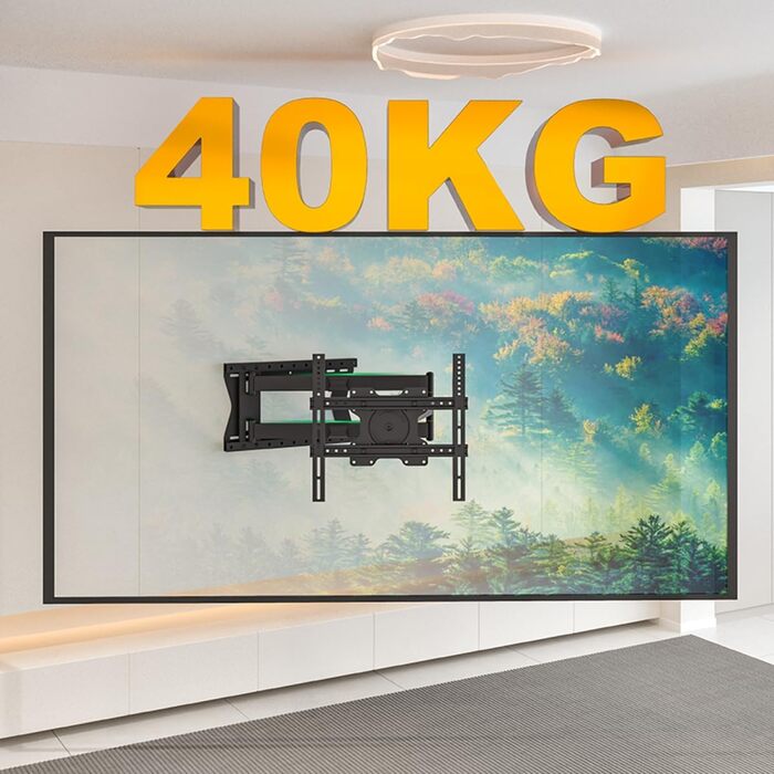 Настінний кріплення для телевізора XTRARM TiTon, 120 см, поворотне, 40 кг, VESA max 400x400 мм, чорний