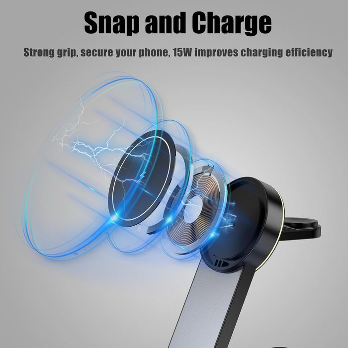Бездротовий зарядний пристрій MagSafe 3-в-1 15W для iPhone 16/15/14 Pro Max, Apple Watch (iWatch 10/SE/9) та AirPods Pro - Чорний