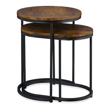 Relaxdays Set of 2 Side Tables - Industrial Design