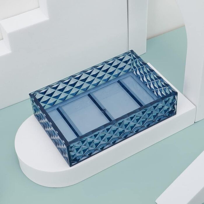 Набір аксесуарів для ванної кімнати блакитного кольору (4 шт.), багатофункціональний органайзер для раковини, пластиковий набір, тримач для зубних щіток, мильниця-дозатор, мильниця для подарунку