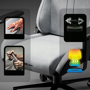 Ігрове крісло Diablo Chairs X.One Prime, тканина, сіре