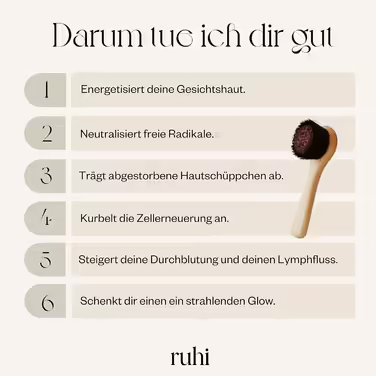 RUHI Monastery Brush Face/Copper Brush/Face Brush Copper, natural bristles & plastic-free for dry brushing massage/made in DE/Ionic Dry Brush Face/FSC-certified beechwood
