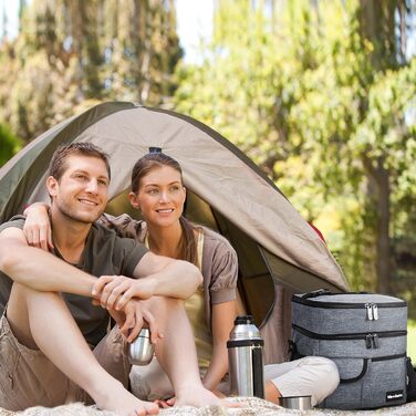 Термосумка Kato Tirrinia 17L для пікніка, роботи, пляжу та автомобіля (двошарова, з ізоляцією)